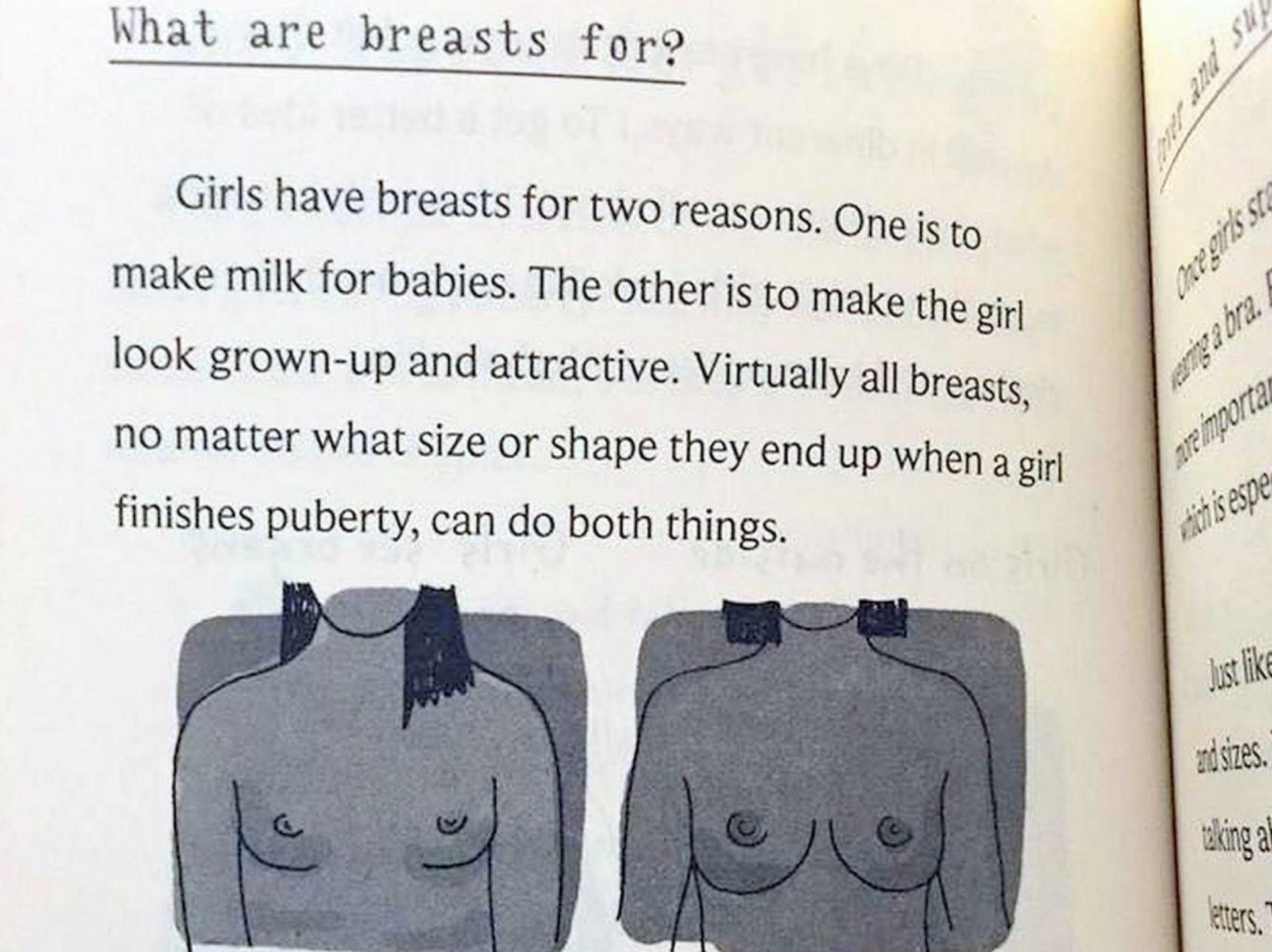 Kinderboek borsten bestaan om vrouwen aantrekkelijk te maken - Joop