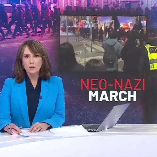 Neo-nazi's marcheren door Melbourne, bewoners geschokt