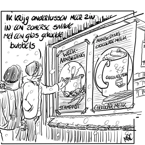 Winterweer leidt tot hoge verkoop van chocolademelk en stamppot