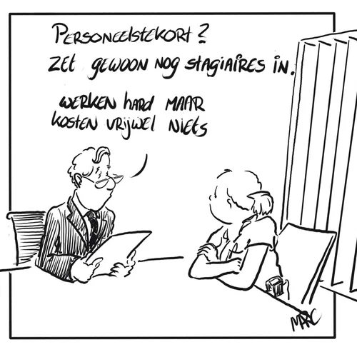 Investeer in de toekomst, waardeer de stagiaire