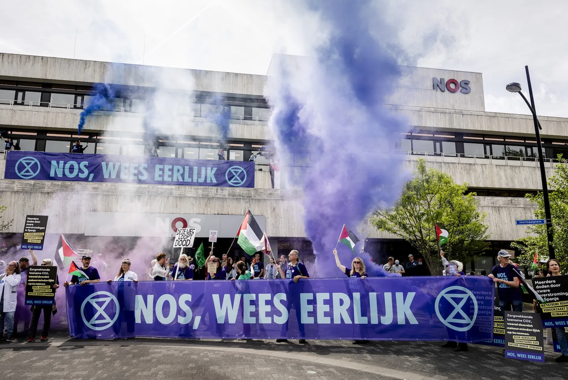 Afbeelding van Extinction Rebellion houdt vreedzaam protest tegen 'oneerlijke' NOS