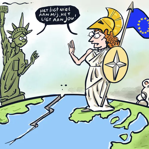 Amerika en Europa lijnrecht tegenover elkaar