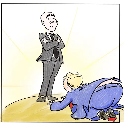 Trump onderwerpt zich deze maand aan een nog grotere schurk