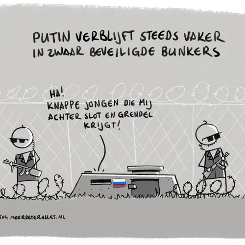 Poetin verschanst zich steeds vaker in zwaar beveiligde bunkers