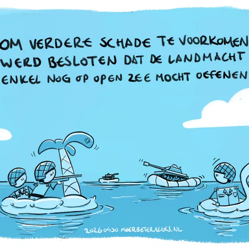 Als de landmacht nu gewoon op open zee zou oefenen