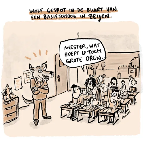 Wolf duikt op bij basisschool