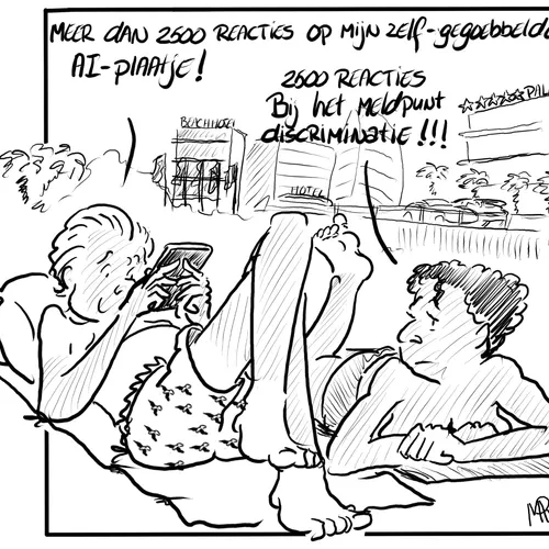 Wilders ligt aan het strand