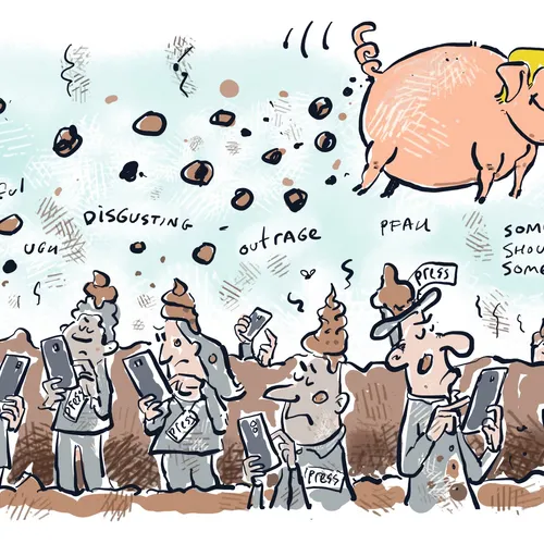 Trump scheldt journaliste uit voor varken