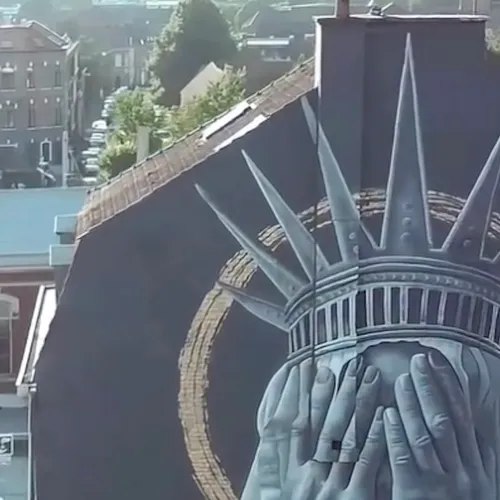 Amerikanen verrast door gigantische mural van Nederlandse Judith de Leeuw