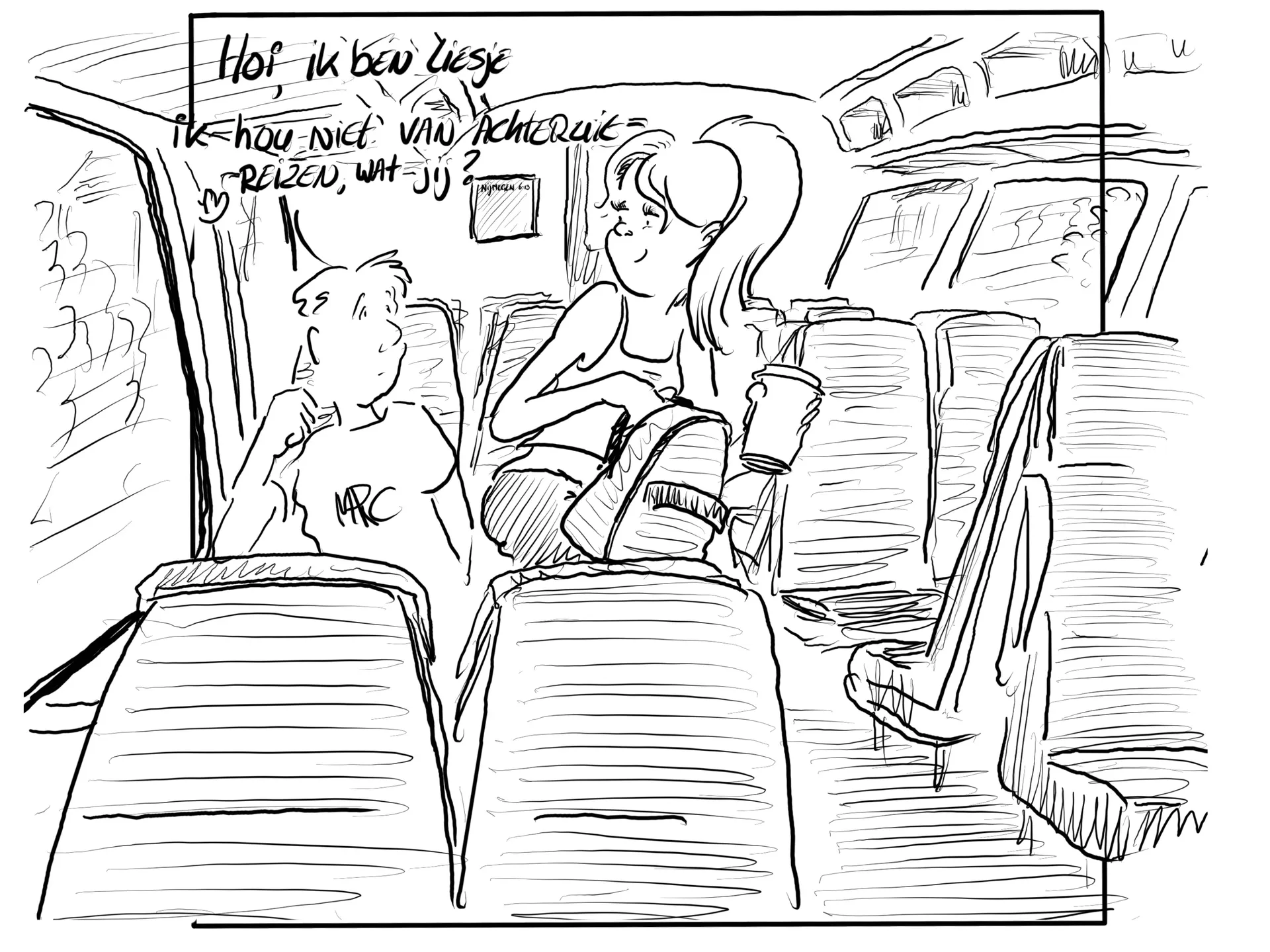 Afbeelding van Eén op de vier reizigers zegt wel eens te flirten in de trein