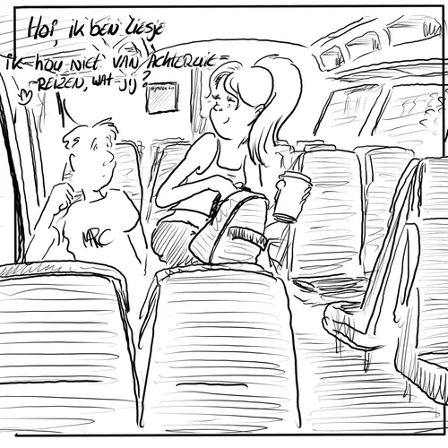 Eén op de vier reizigers zegt wel eens te flirten in de trein