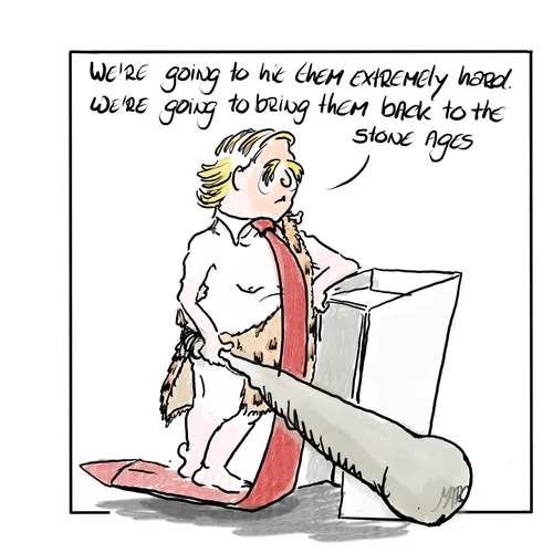 Trump dreigt Iran terug te bombarderen naar het steentijdperk