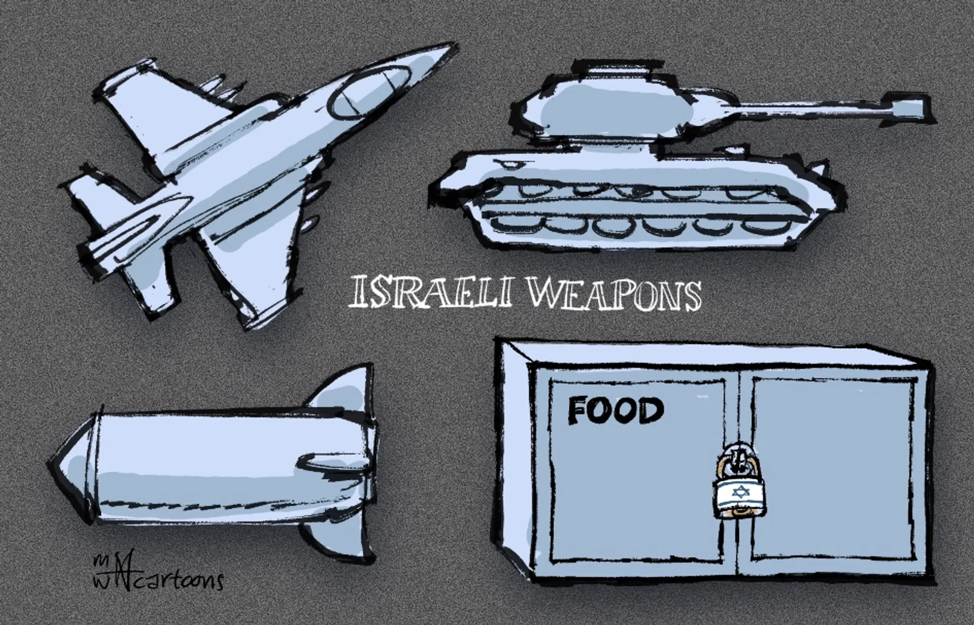 Afbeelding van Het wapenarsenaal van het zogenaamd beschaafde Israëlische leger