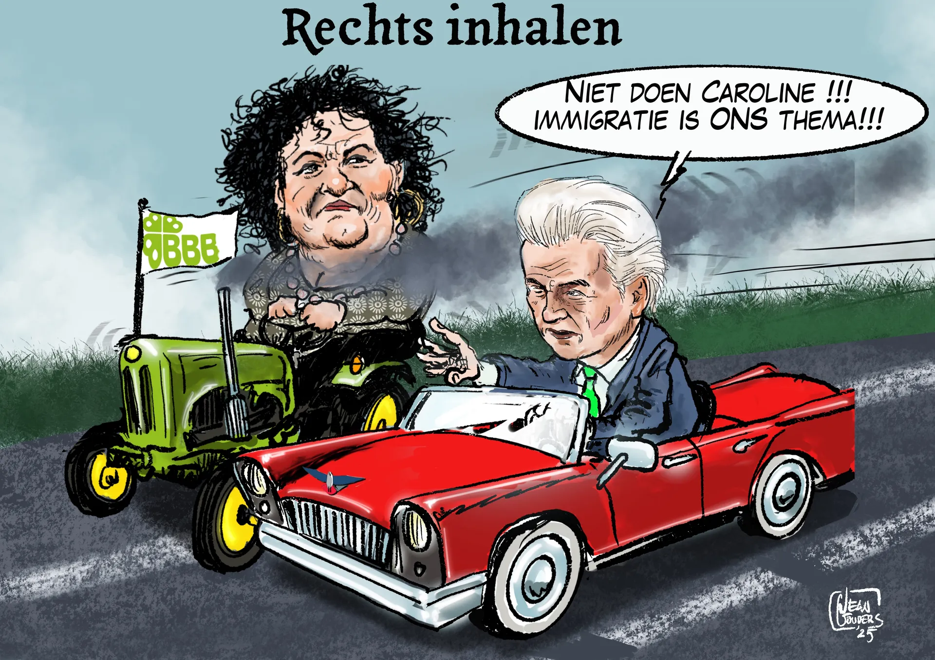 Afbeelding van Wegpiraat Van der Plas zit brokkenpiloot Wilders steeds meer in de weg