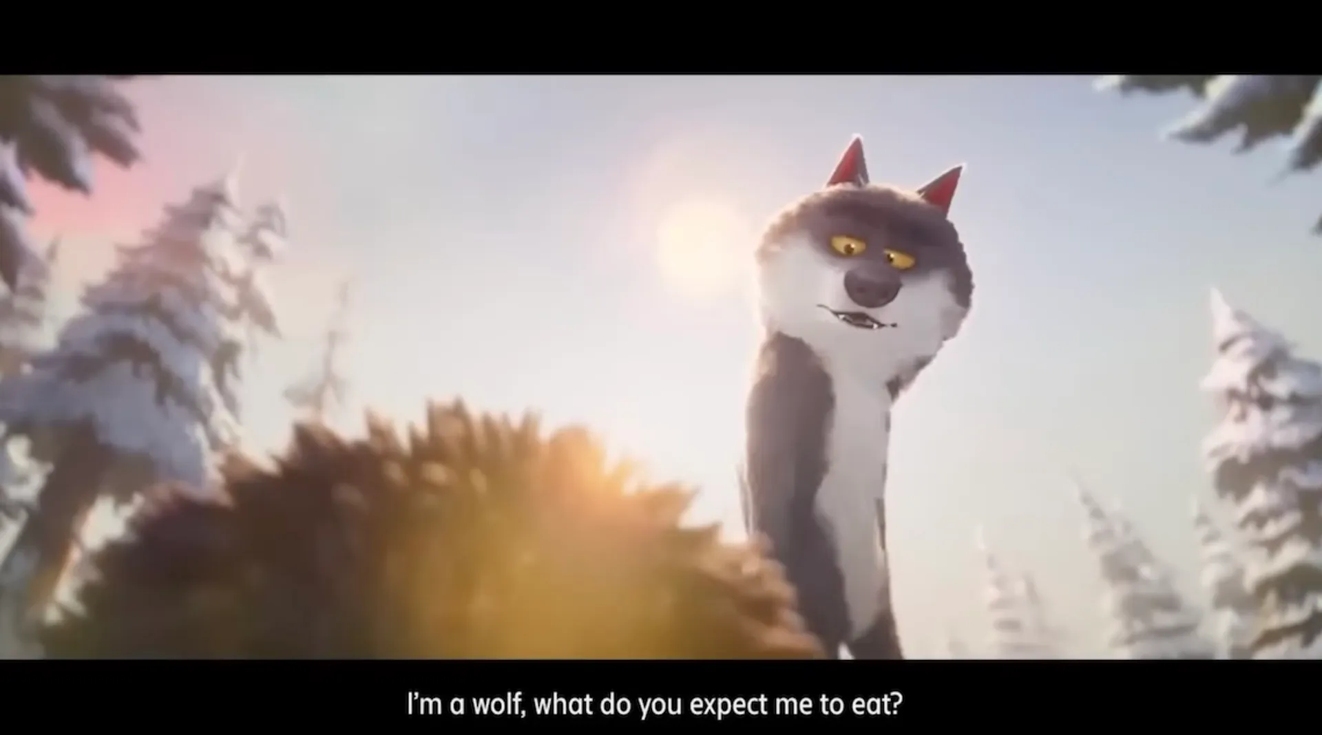 Afbeelding van De wolf is geen monster, toont deze virale kerstclip