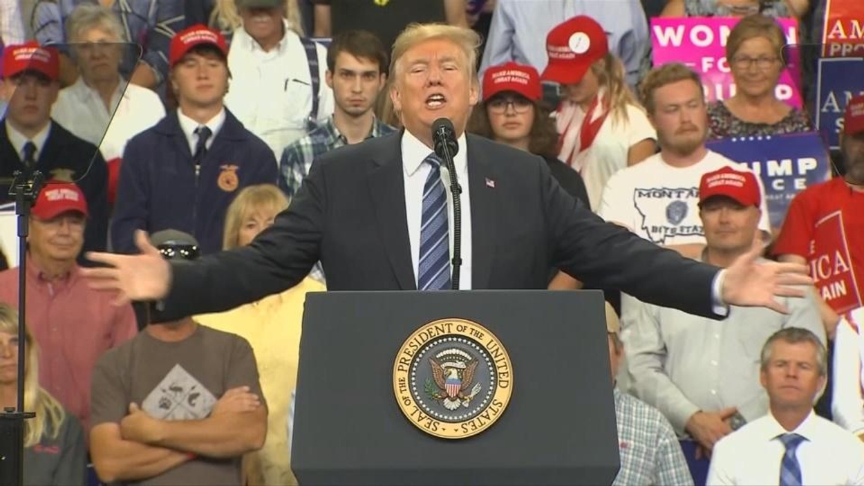 Trump raises impeachment at Montana rally