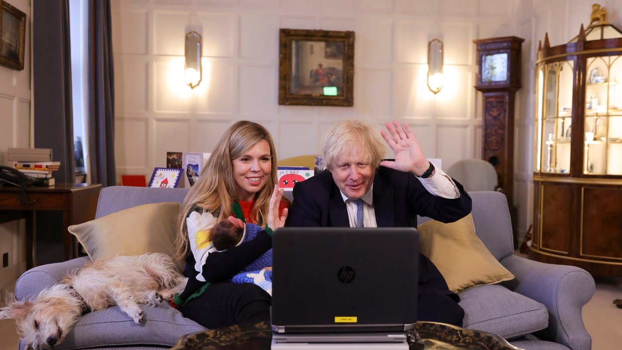 Prime Minister Boris Johnson and Carrie Johnson Virtual Call