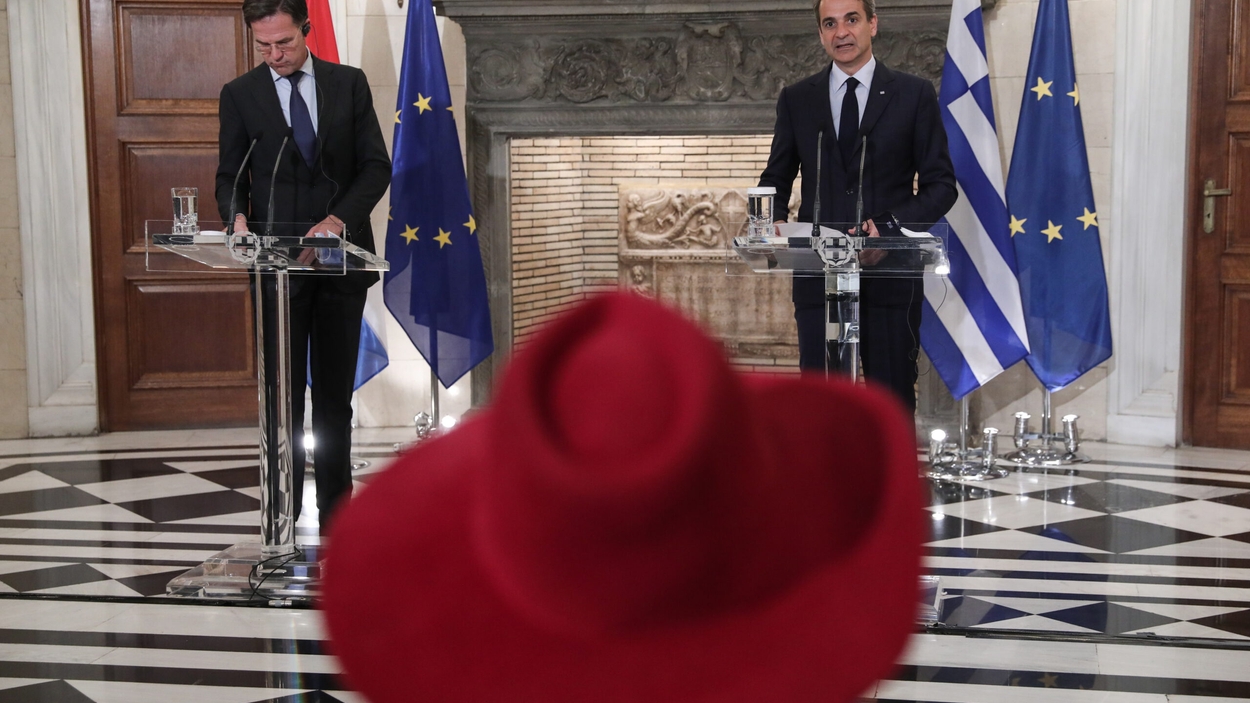 Greek Prime Minister Kyriakos Mitsotakis meets with the Prime Minister of the Netherlands Mark Rutte in Athens
