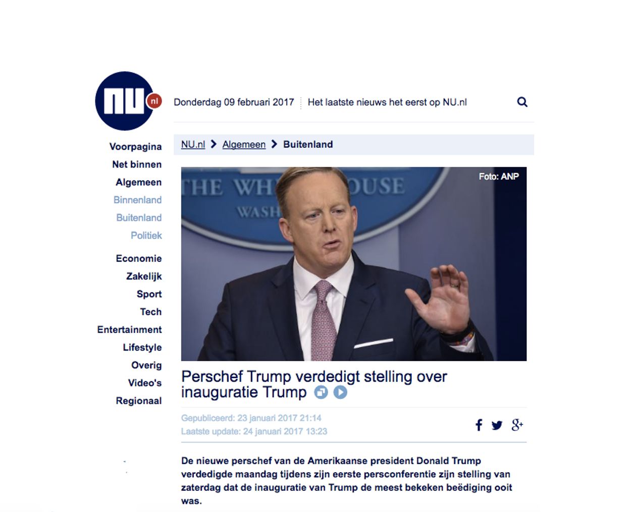 Afbeelding van NU.nl scherpt redactiebeleid aan na leugens Donald Trump
