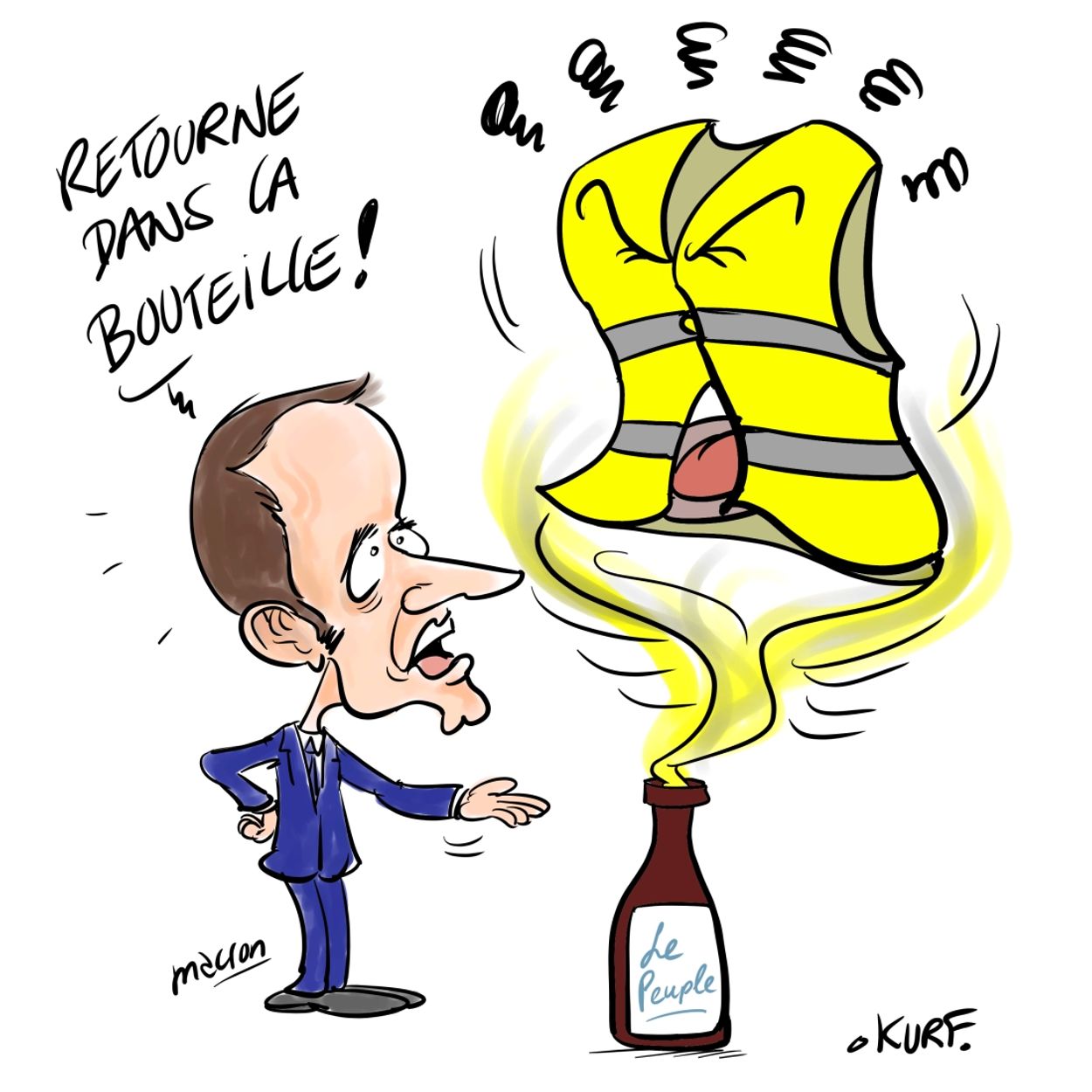 Afbeelding van Macron en de Gele Hesjes