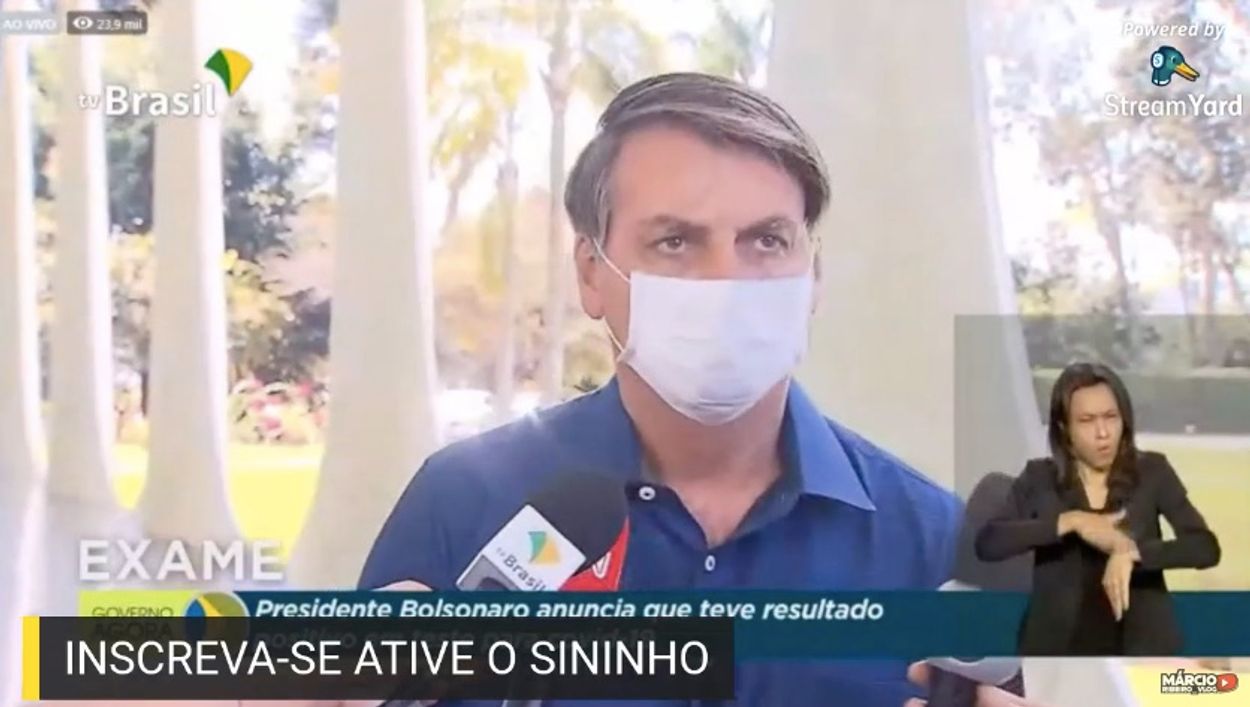Afbeelding van Braziliaanse president Bolsonaro besmet met coronavirus