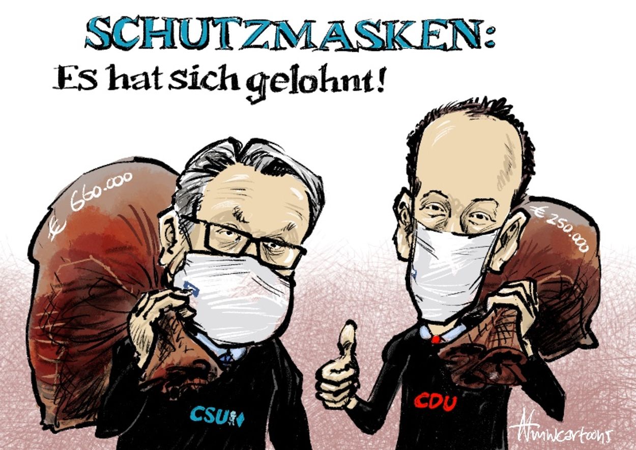 Afbeelding van Duitse politici verdienden goed aan mondkapjes