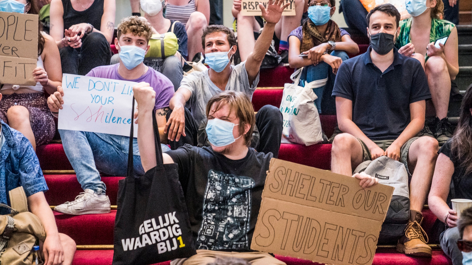 Protestmars in Groningen om tekort studentenwoningen