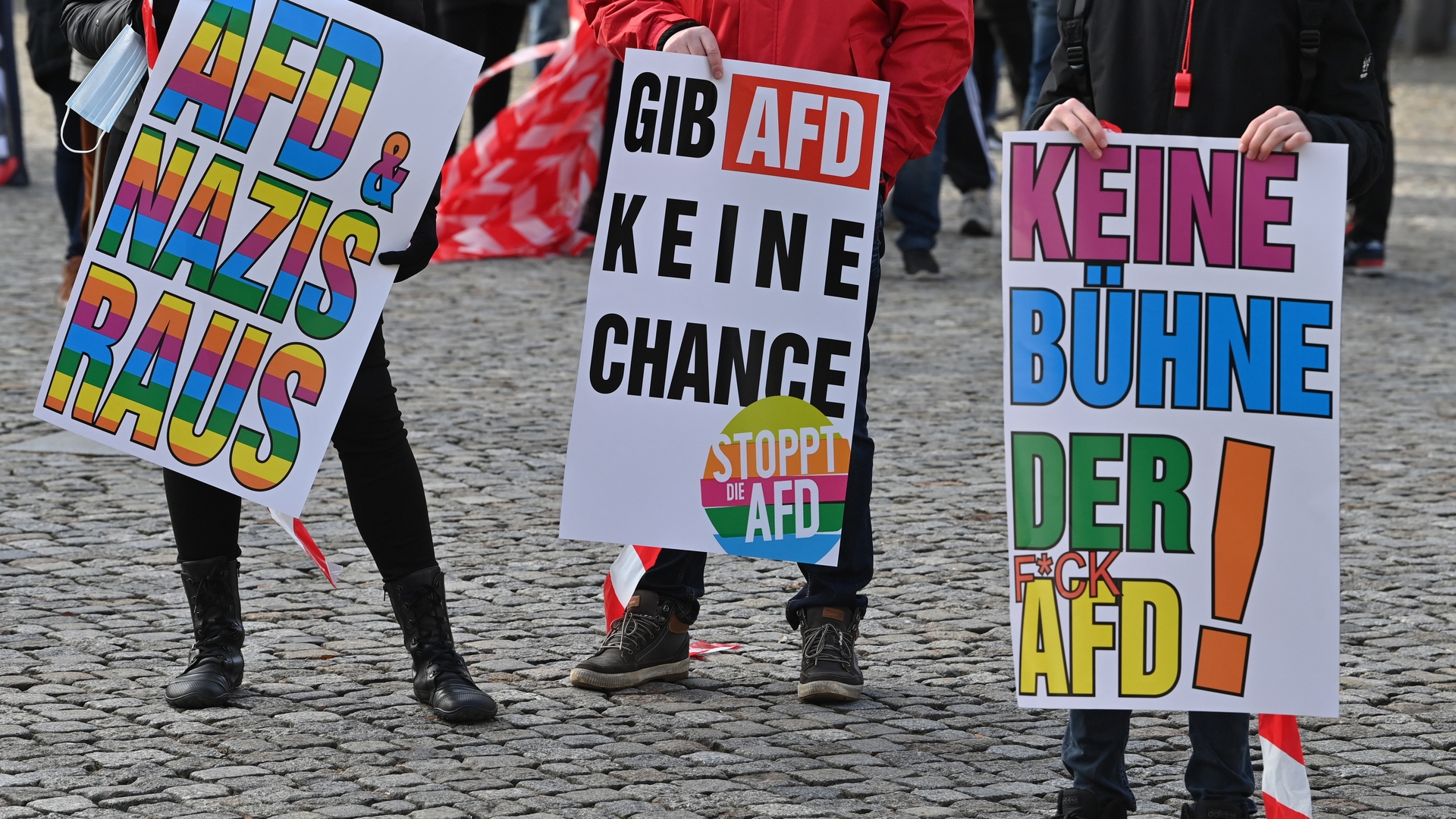 Demonstration against AfD election rally