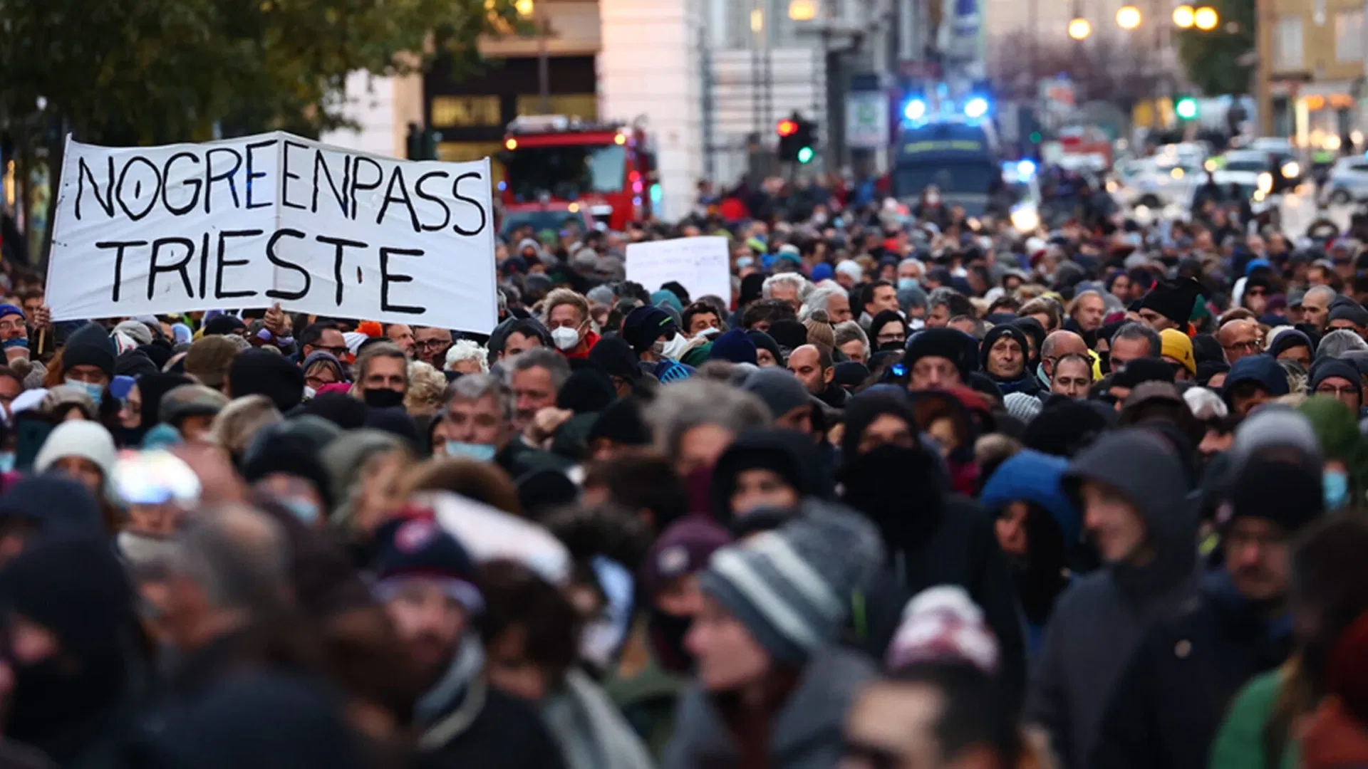 Protest against Green Pass in Trieste