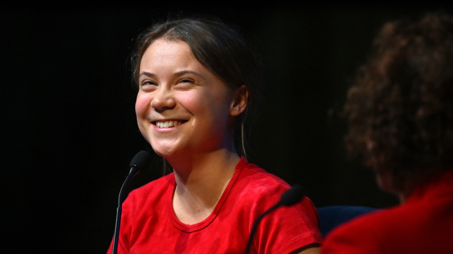 Afbeelding van Greta Thunberg vloert domrechtse kickbokskampioen