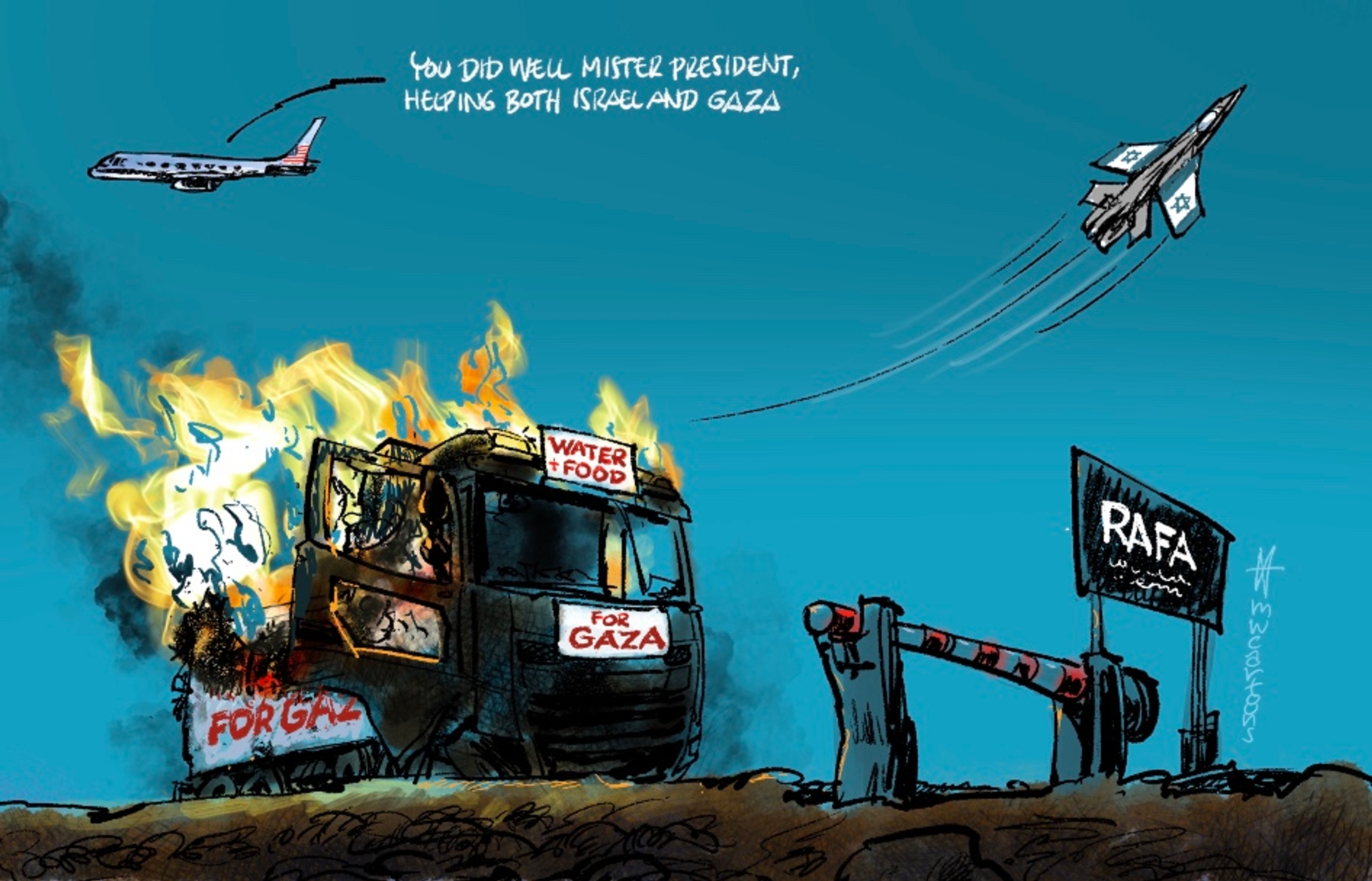 Afbeelding van Joe Biden lost het wel even op, hulpkonvooi richting Gaza