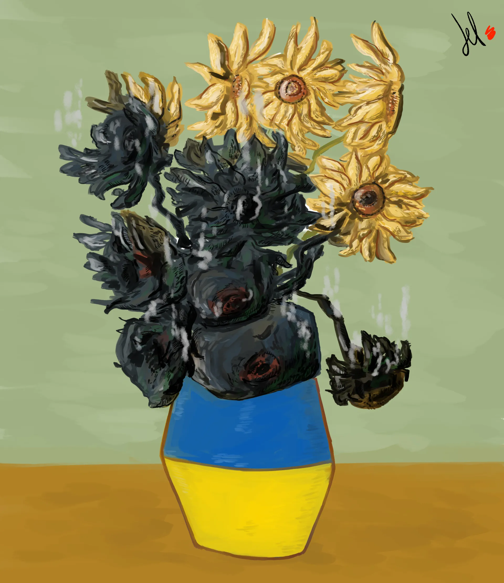 Afbeelding van De Oekraïense zonnebloemen