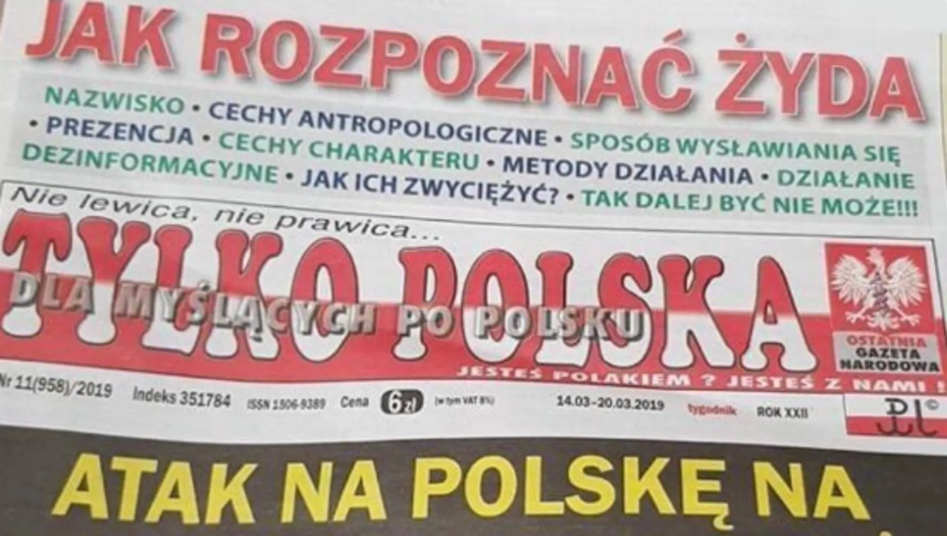Antisemitisme op voorpagina Pools weekblad: 'Hoe herken je een Jood