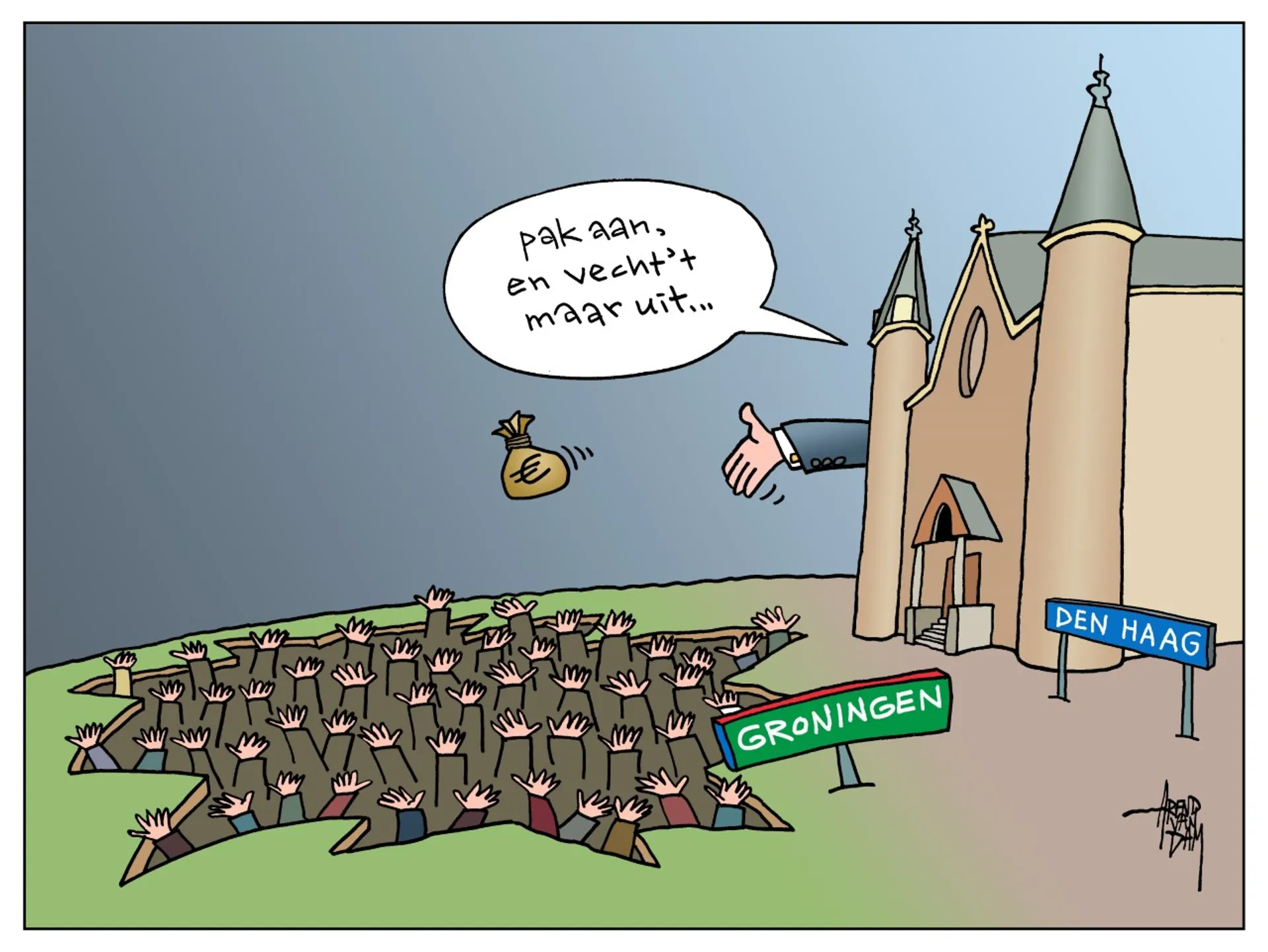 Gedupeerden aardbevingsschade van de regen in de drup - Joop - BNNVARA