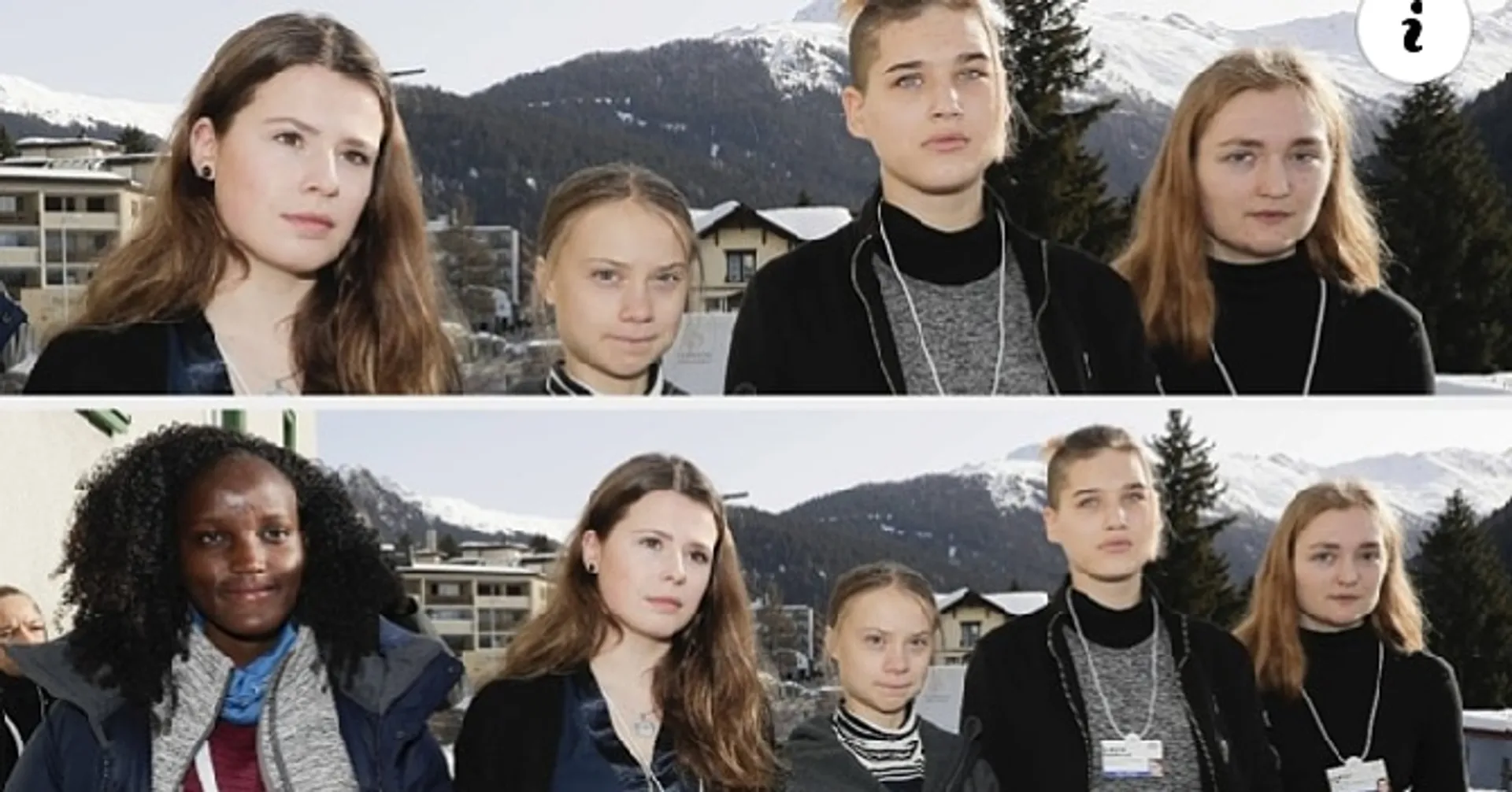 Afbeelding van Persbureau knipt Oegandese Vanessa Nakate weg uit foto met Greta Thunberg