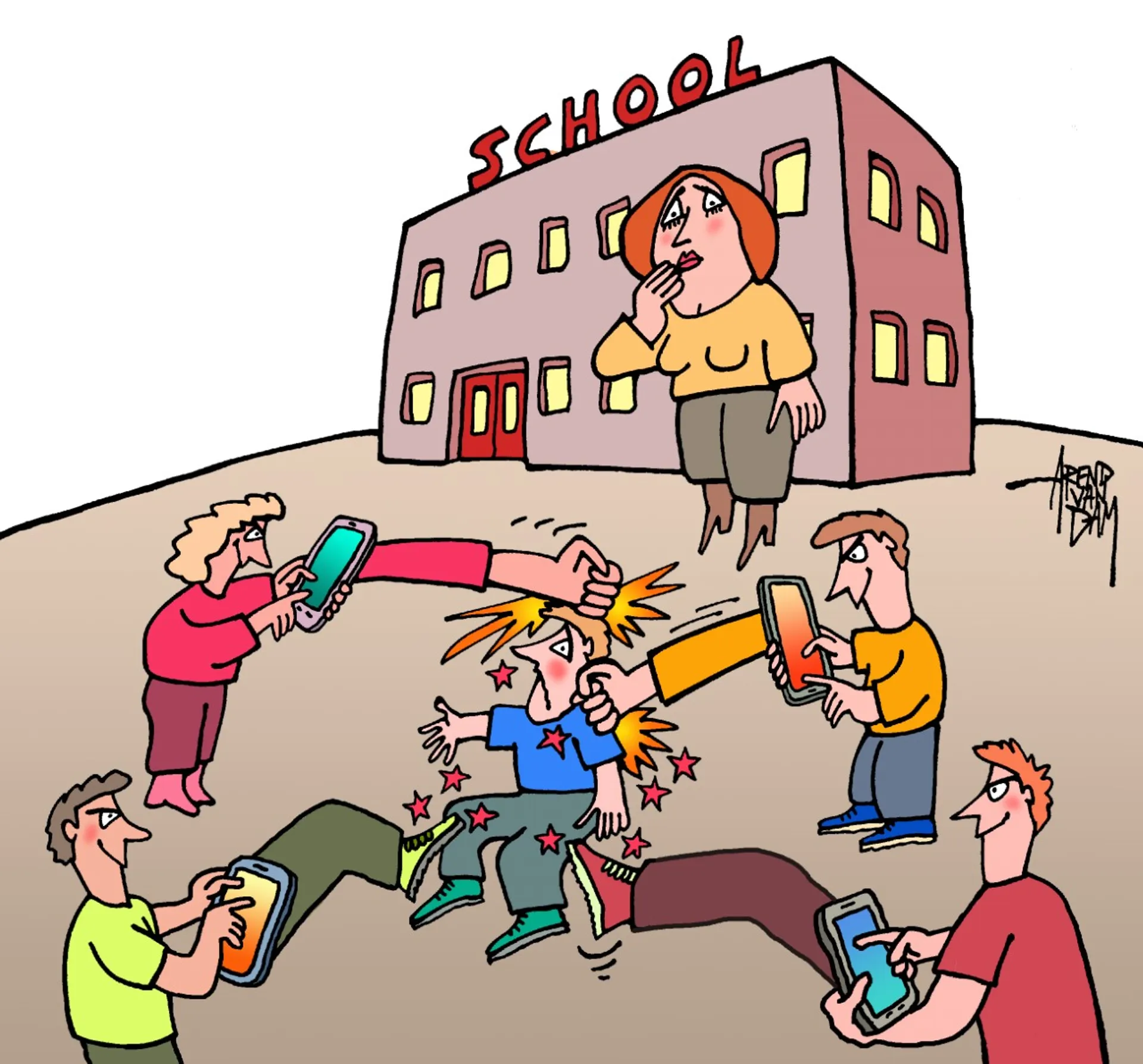 Afbeelding van Kinderen vaak buiten zicht van docent gepest