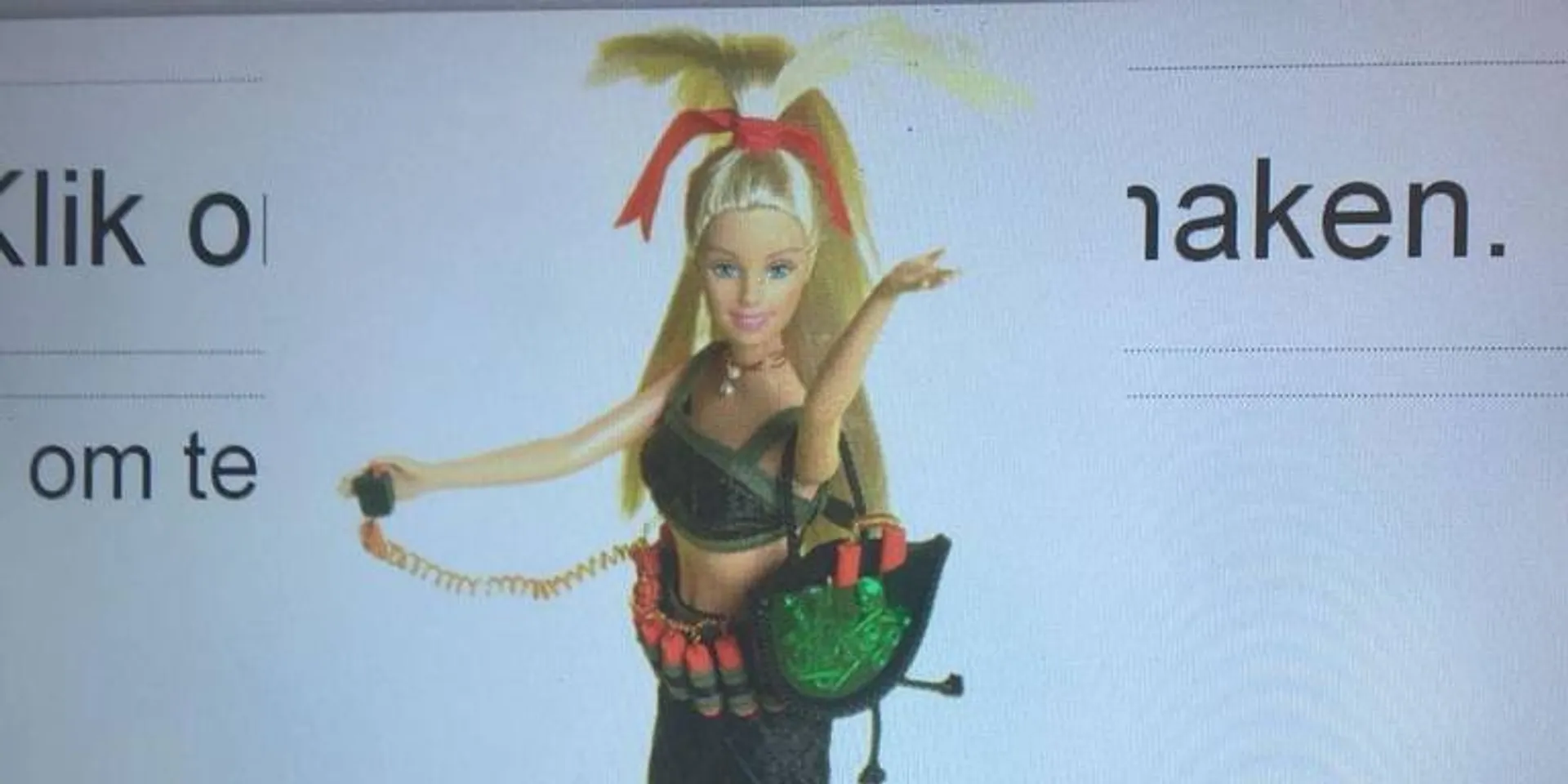 Afbeelding van Kinderen uit oorlogsgebieden krijgen bomgordel Barbie bij taalles