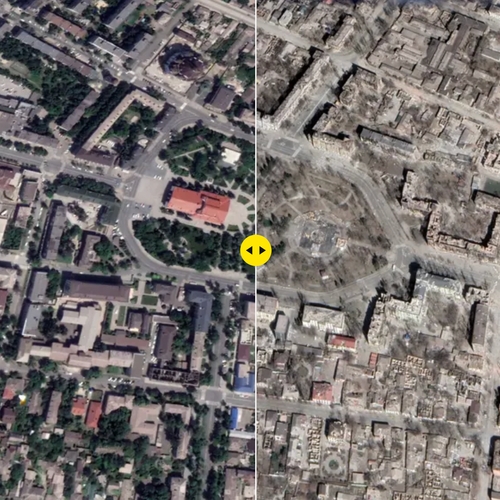 Nieuwe satellietbeelden laten zien dat Marioepol compleet vernietigd is door het Russische invasieleger