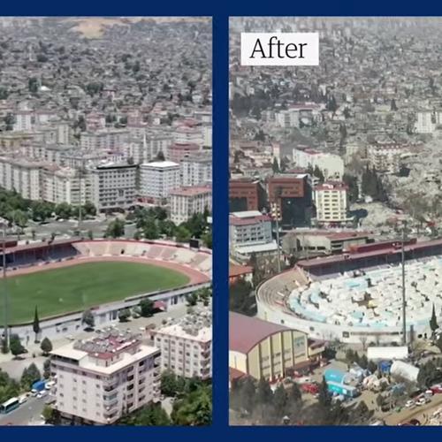 Voor- en nabeelden tonen ongekende ravage in Turkse stad