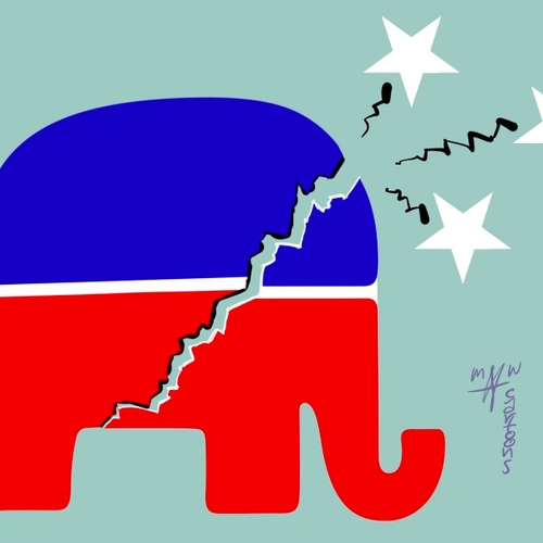 Afbeelding van De Republikeinse olifant in het Huis