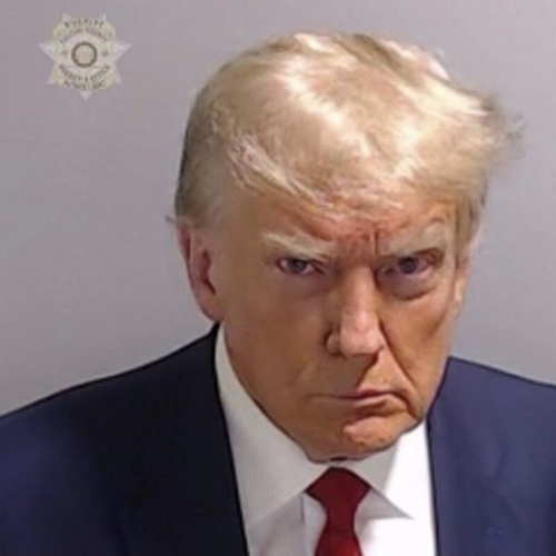 Eindelijk: een mugshot van putschist Donald Trump