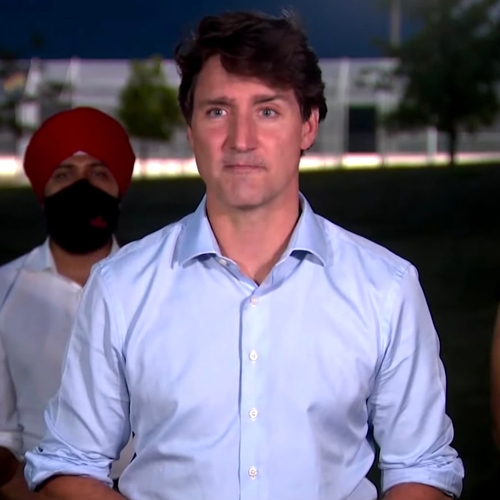 Verkiezingsbijeenkomst Justin Trudeau afgelast wegens agressieve corona-ontkenners