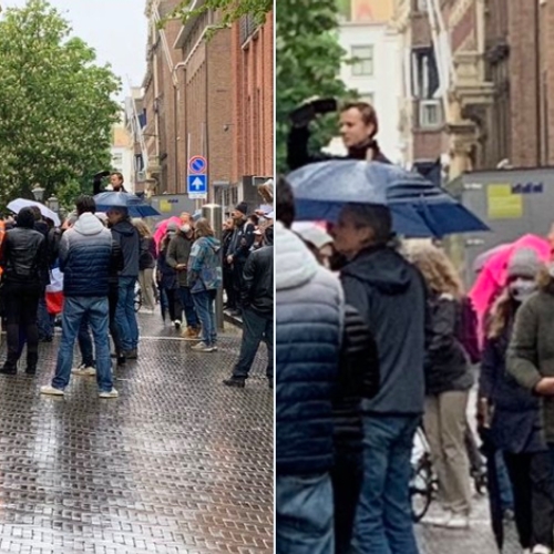 Demonstranten voeren actie in Den Haag tegen lockdown en 5G