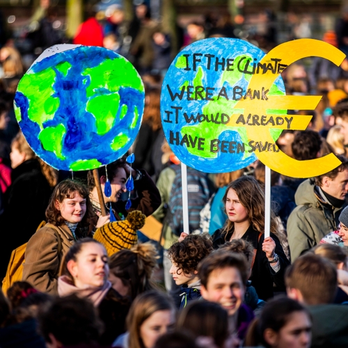 Afbeelding van Stakende scholieren lopen voorop bij Nederlandse klimaatmars