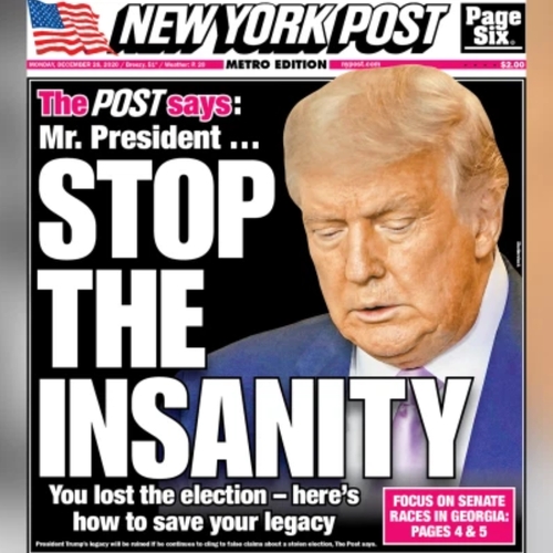 Afbeelding van Zelfs Trump-fanblad New York Post is er klaar mee: 'Geef het op'