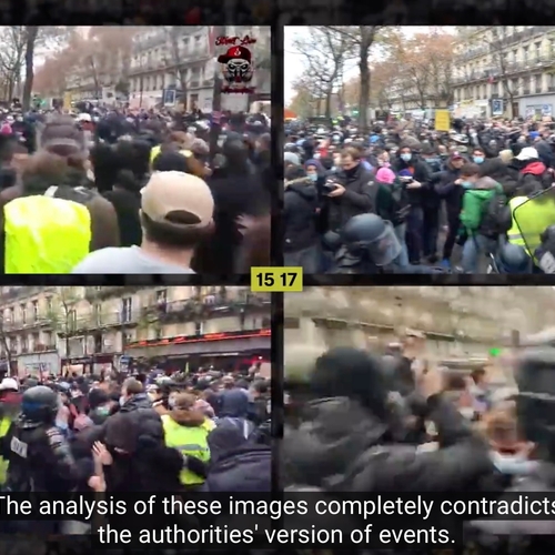 Afbeelding van Zo hakt de Franse oproerpolitie met grof geweld in op vreedzame demonstranten