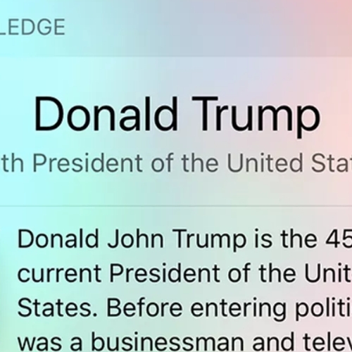 Afbeelding van Siri vindt Donald Trump een lul