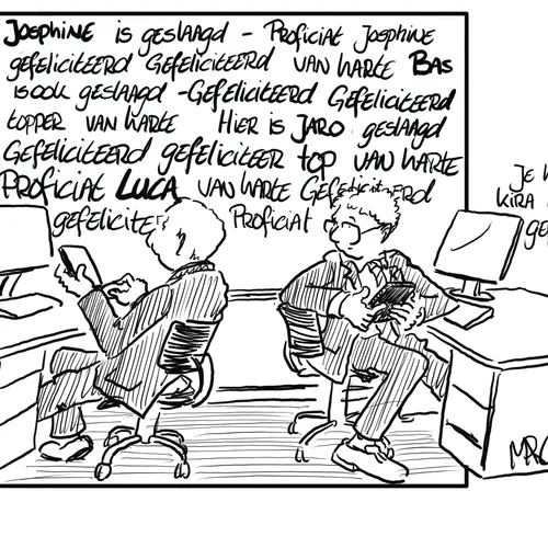 Alle scholieren die geslaagd zijn: van harte gefeliciteerd